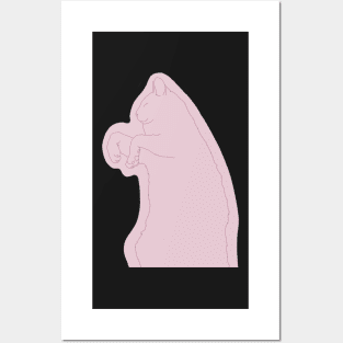 sleeping cat minimalist cute Posters and Art